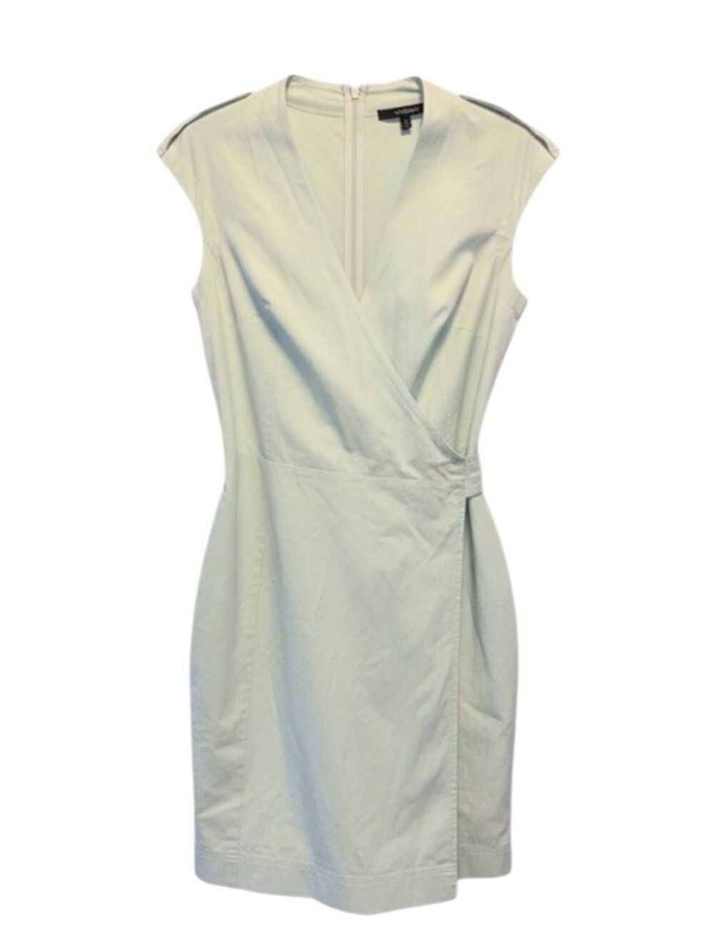 Gucci 2010 Faux Wrap Mini Dress Sage Green Bamboo Buckle IT 40 US 4/6